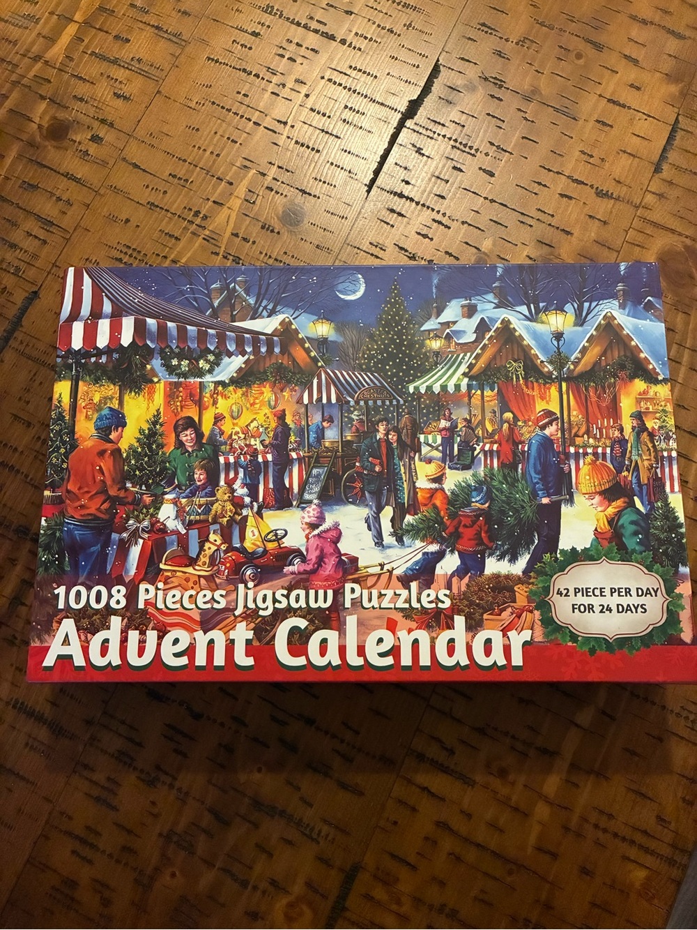 Christmas Advent Calendar 1008-Piece Jigsaw Puzzle - Festive Market Scene